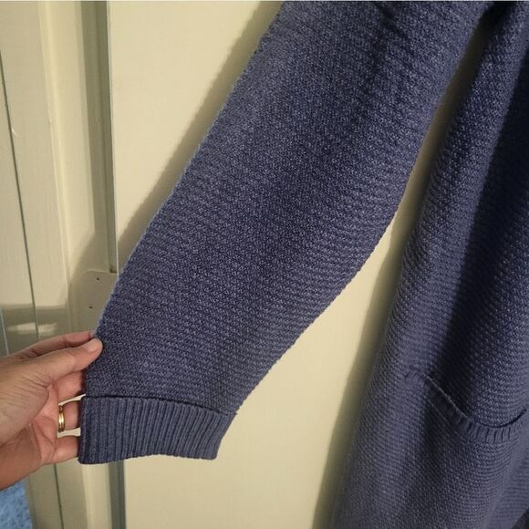 J. Jill Blue Long Fit Button Up Sweater Cardigan. L - Picture 6 of 10